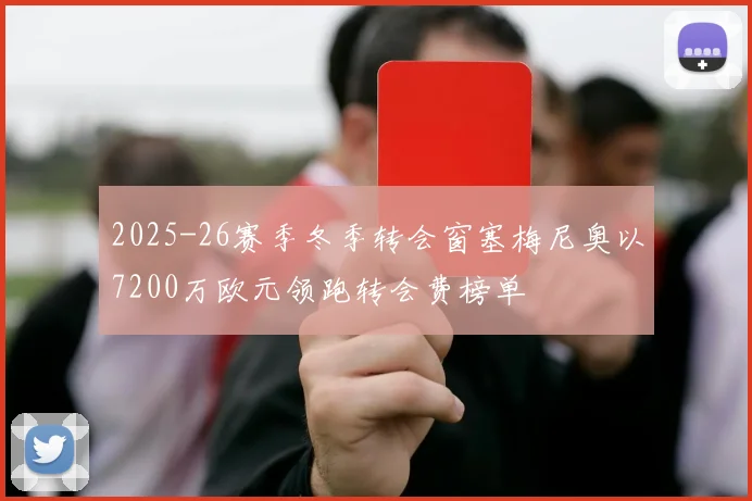 2025-26赛季冬季转会窗塞梅尼奥以7200万欧元领跑转会费榜单